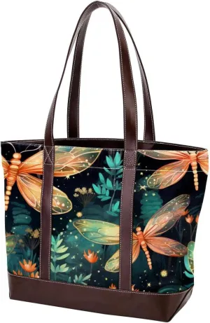 Bright Fireflies-573 Shoulder Purses for Women Large Soft Washed Leather Purses and Durable Handbags