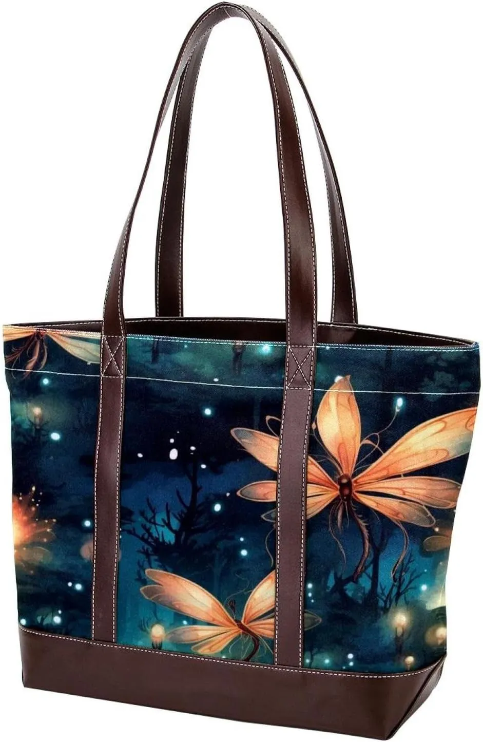 Bright Fireflies-573 Shoulder Purses for Women Large Soft Washed Leather Purses and Durable Handbags