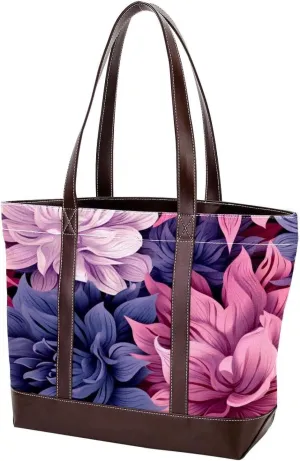 Bright Red Roses-947 Fashion Washed Durable Leather Purse Bag for Women Top Handle Ladies Shoulder Bags with Pockets Zipper