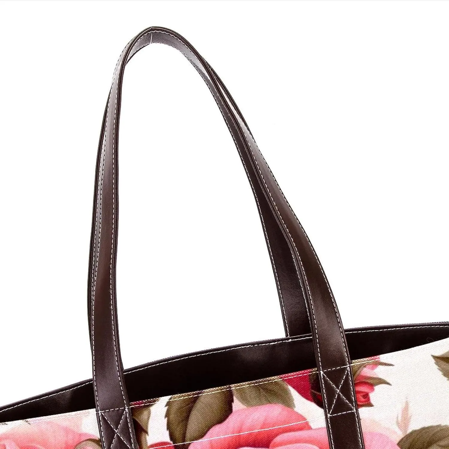 Bright Red Roses-947 Fashion Washed Durable Leather Purse Bag for Women Top Handle Ladies Shoulder Bags with Pockets Zipper