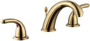 Builders 8 in. Widespread 2-Handle High-Arc Bathroom Faucet in Polished Brass