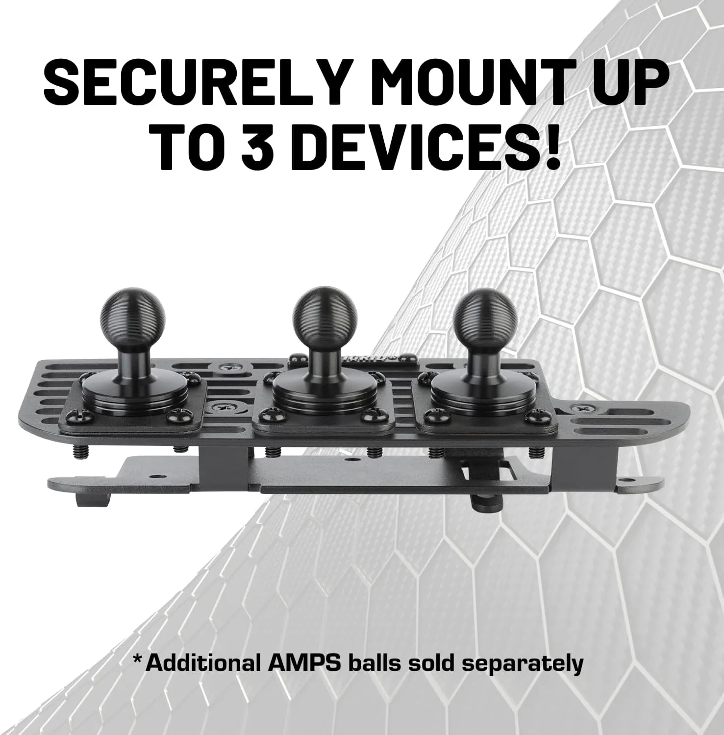 Bulletpoint Multiple Device Metal Dash Mount Cell Phone Holder Compatible with 2019  RAM Truck 1500, 2500, 3500, TRX, RHO (RubiGrid v2)