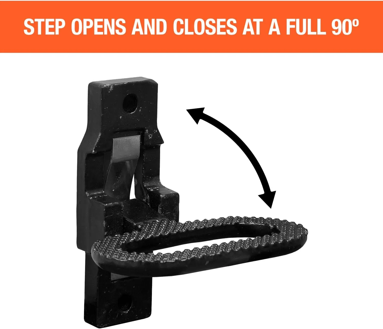 Buyers Products B2797BPC Folding Safety Step And Handle With Safety Storage, Black E-Coat Finish, Multi-Purpose Step And Grab Handle For Trucks, Trailers, Busses & RVs