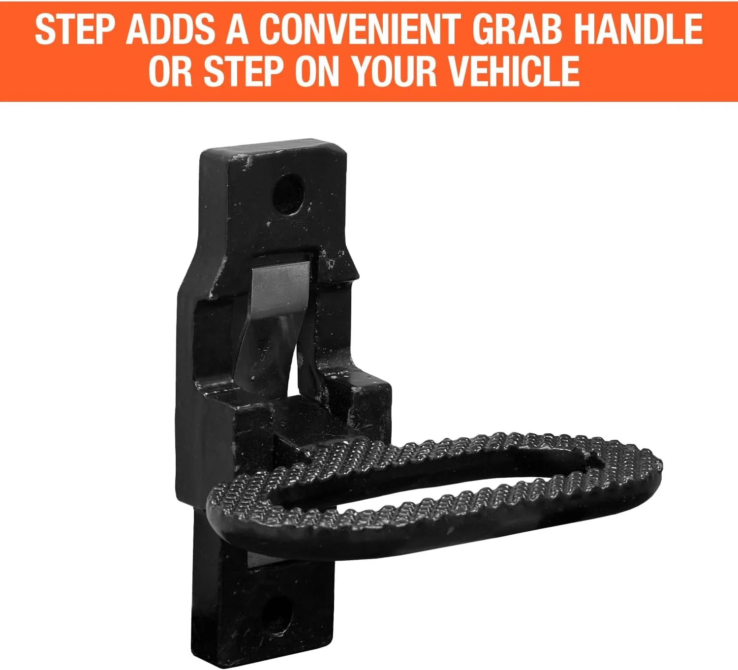 Buyers Products B2797BPC Folding Safety Step And Handle With Safety Storage, Black E-Coat Finish, Multi-Purpose Step And Grab Handle For Trucks, Trailers, Busses & RVs