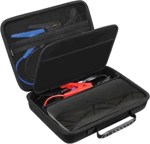 Canboc Hard Carrying Case for Halo Bolt Ultimate 2.0 3.0/ Halo Bolt Ultimate 55500/ Halo Bolt Air  1750 Portable Vehicle Jump Starter, Mesh Pocket fit Jump Cables, AC Outlet, Charger, Black