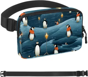 Candlelight and Penguin-1475 Belt Bag for Men and Women Fanny Pack,Belt Bag with Adjustable Strap,Fashion Crossbody Everywhere Belt Bag for Travel Outdoors Running Hiking