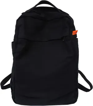 Canvas Backpack Aesthetic Backpack Travel Rucksack 15.6" Laptop Book Bag Y2K Retro College Backpack Casual Daypack (One Size,Black)
