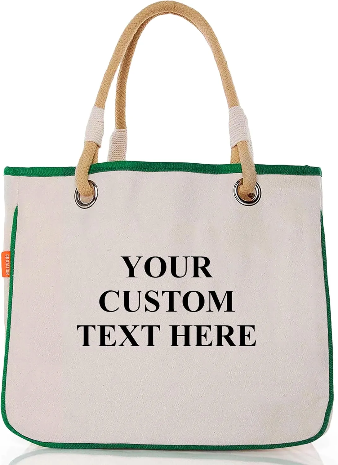 Canvas Rope Handle Tote Bag For Women - Metal Grommets - Perfect For Traveling, Groceries