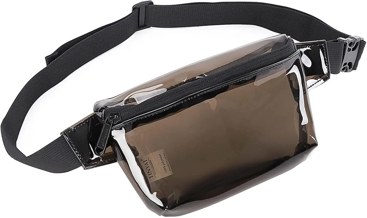 Canvas Shoulder Bag Woman Fanny Pack Transparent Clear Jelly Messenger Bags Waist Travel Fanny Bag (Black, One Size)