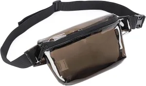 Canvas Shoulder Bag Woman Fanny Pack Transparent Clear Jelly Messenger Bags Waist Travel Fanny Bag (Black, One Size)