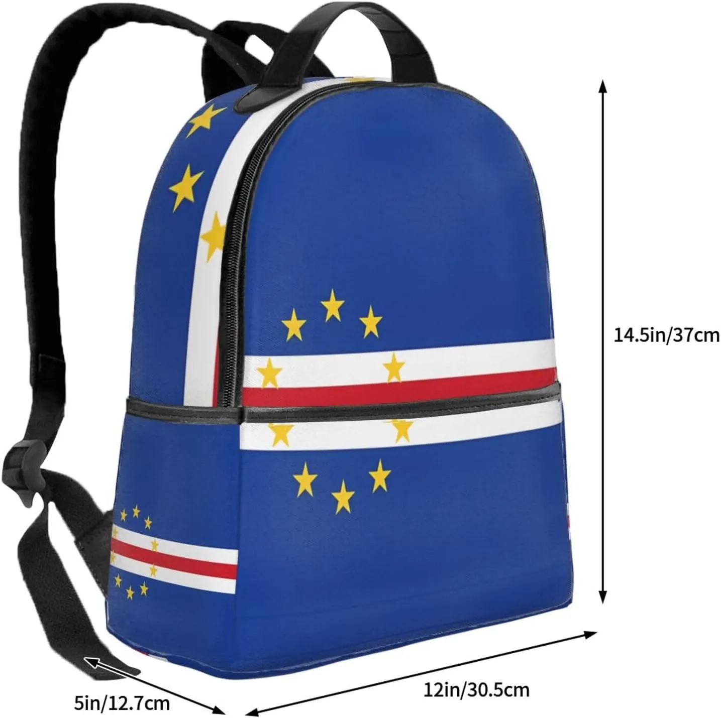 Cape Verde Cabo Verdean Flag Casual Backpacks Laptop Backpack Carry-on Daypack Sports Travel Rucksack Lightweight Working Bag for Outdoor Hiking Cycling Walking