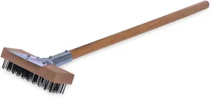Carlisle FoodService Products Wood Oven Grill Brush & Scraper with Handle, 30 Inches, Natural