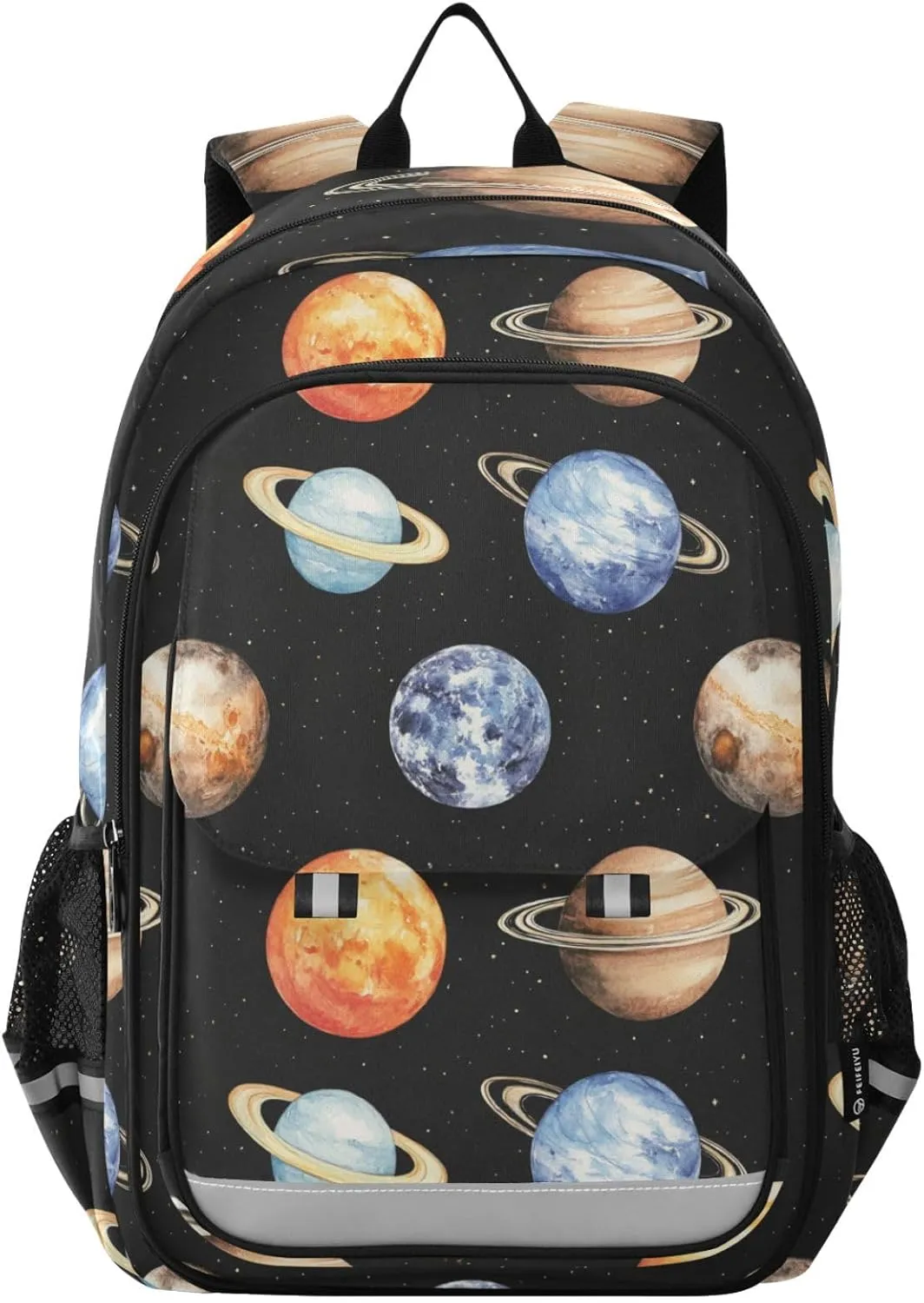 Cartoon Comets Planets Meteors Backpack for Boys Girls Elementary School Bag Kids Bookbag Travel Rucksack With Reflective Stripes