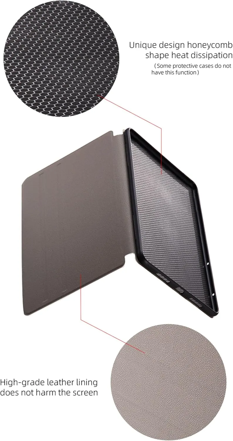 Case for iPad Air 11-inch (M2) 2024/2025, Shockproof Protective PU Leather Case with Adjustable Viewing Stand Angle Folio Fold Cute Cover (Aurora)
