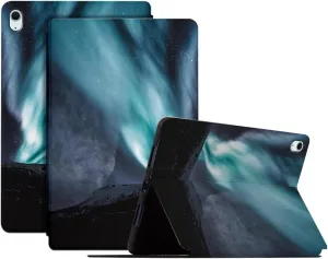 Case for iPad Air 11-inch (M2) 2024/2025, Shockproof Protective PU Leather Case with Adjustable Viewing Stand Angle Folio Fold Cute Cover (Aurora)
