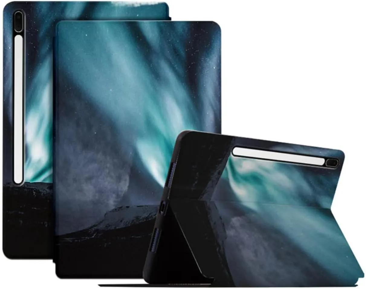 Case for Sam.S9FE 10.9/Sam.S10FE 10.9, Shockproof Protective PU Leather Case with Adjustable Viewing Stand Angle Folio Fold Cute Cover (Aurora)