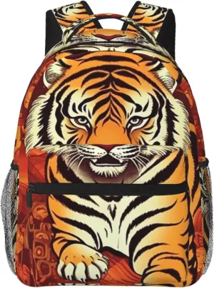 Casual Backpack for Men Women Laptop Backpack Lightweight Bookbag Prosperity in the Year of the Tiger Daypack Travel Rucksack for Work Hiking