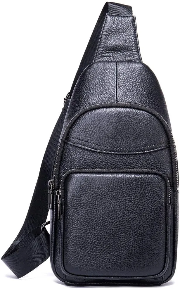 Chest Bag Crossbody Bag Sports Top Layer Cowhide Shoulder Bag