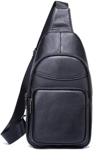 Chest Bag Crossbody Bag Sports Top Layer Cowhide Shoulder Bag