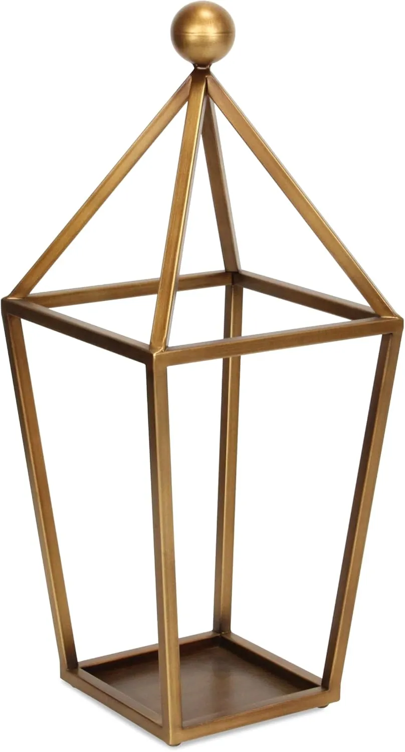 Cheungs Novara Pyramid Top Metal Lantern - Gold 6067GD