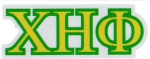 Chi ETA Phi Reflective Decal Letters Sticker [Pack of 4 - Yellow - 4.5"] - ID#20783