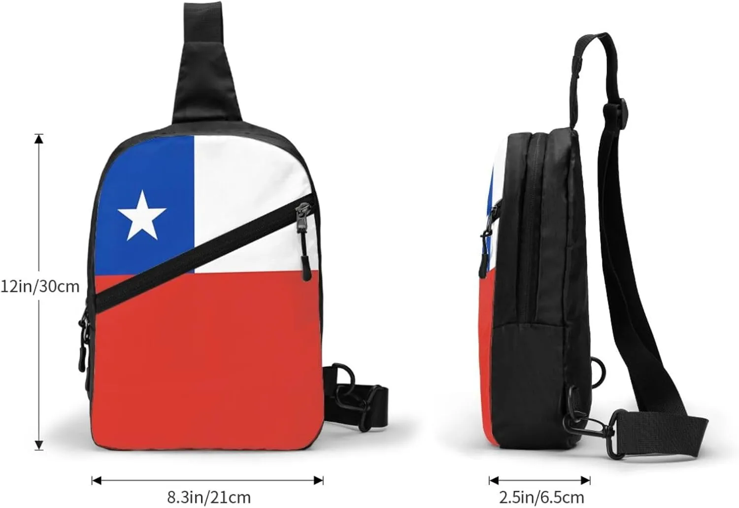 Chile Chilean Flag Crossbody Bag Portable Sling Bags Foldable Chest Daypack Reusable Sports Shoulder Backpack Diagonally Casual Rucksack Travel Bag