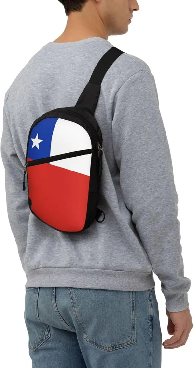 Chile Chilean Flag Crossbody Bag Portable Sling Bags Foldable Chest Daypack Reusable Sports Shoulder Backpack Diagonally Casual Rucksack Travel Bag