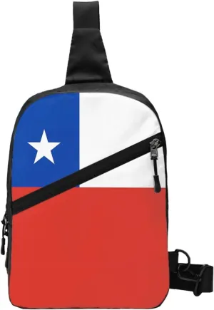 Chile Chilean Flag Crossbody Bag Portable Sling Bags Foldable Chest Daypack Reusable Sports Shoulder Backpack Diagonally Casual Rucksack Travel Bag