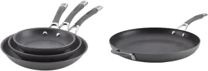 Circulon Radiance Hard Anodized Nonstick Frying Pan Set - 8.5 Inch, 10 Inch, and 12.25 Inch, Gray & 83906 Radiance Hard Anodized Nonstick Frying Pan - 14 Inch, Gray