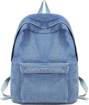 Classic Vintage Denim Bookbags School Bag College Jeans Backpack Daypack Rucksack One Size