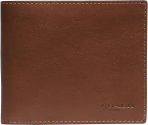 Coach Slim Bifold in Sport Calf, Saddle, One Size
