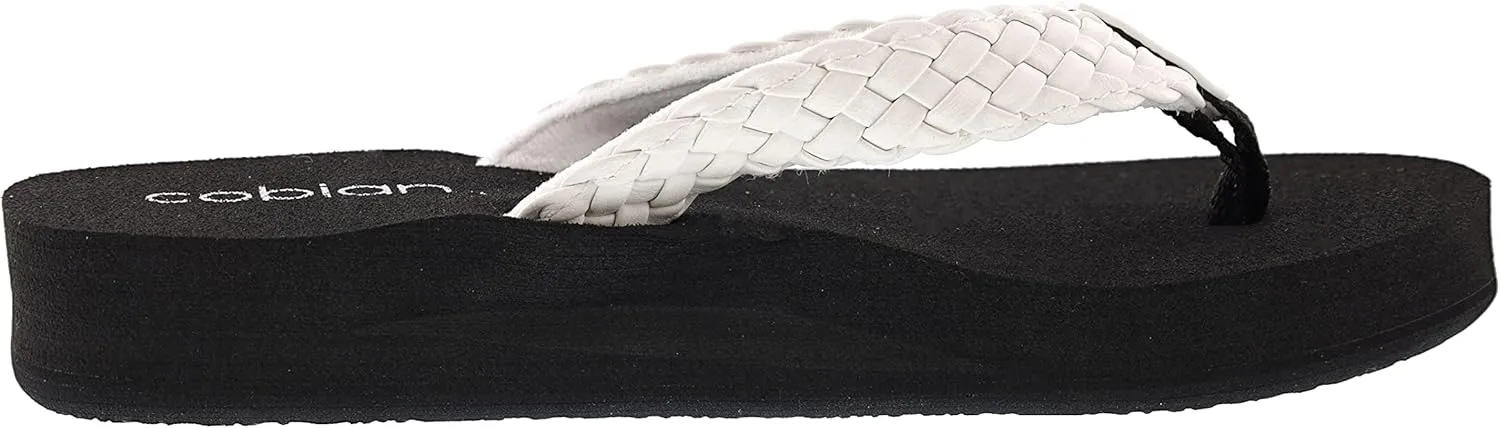 Cobian Women’s Summer Active Comfort Thick Top Sole Thong Braided Bounce Flip-Flops