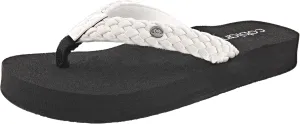 Cobian Women’s Summer Active Comfort Thick Top Sole Thong Braided Bounce Flip-Flops