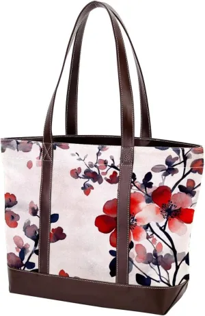 Colorful Art Flowers-81 Shoulder Purses for Women Large Soft Washed Leather Purses and Durable Handbags