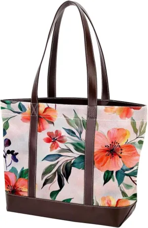 Colorful Art Flowers-81 Shoulder Purses for Women Large Soft Washed Leather Purses and Durable Handbags