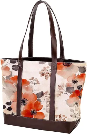 Colorful Art Flowers-81 Shoulder Purses for Women Large Soft Washed Leather Purses and Durable Handbags