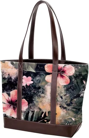 Colorful Art Flowers-81 Shoulder Purses for Women Large Soft Washed Leather Purses and Durable Handbags