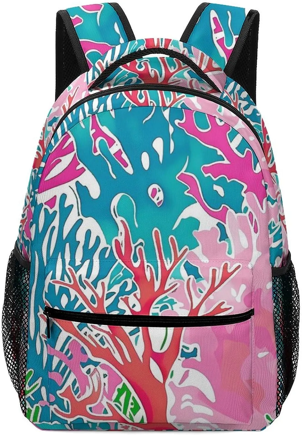 Colorful Coral Reef Print Unisex Small Backpack Lightweight Shoulder Bag Travel Daypack