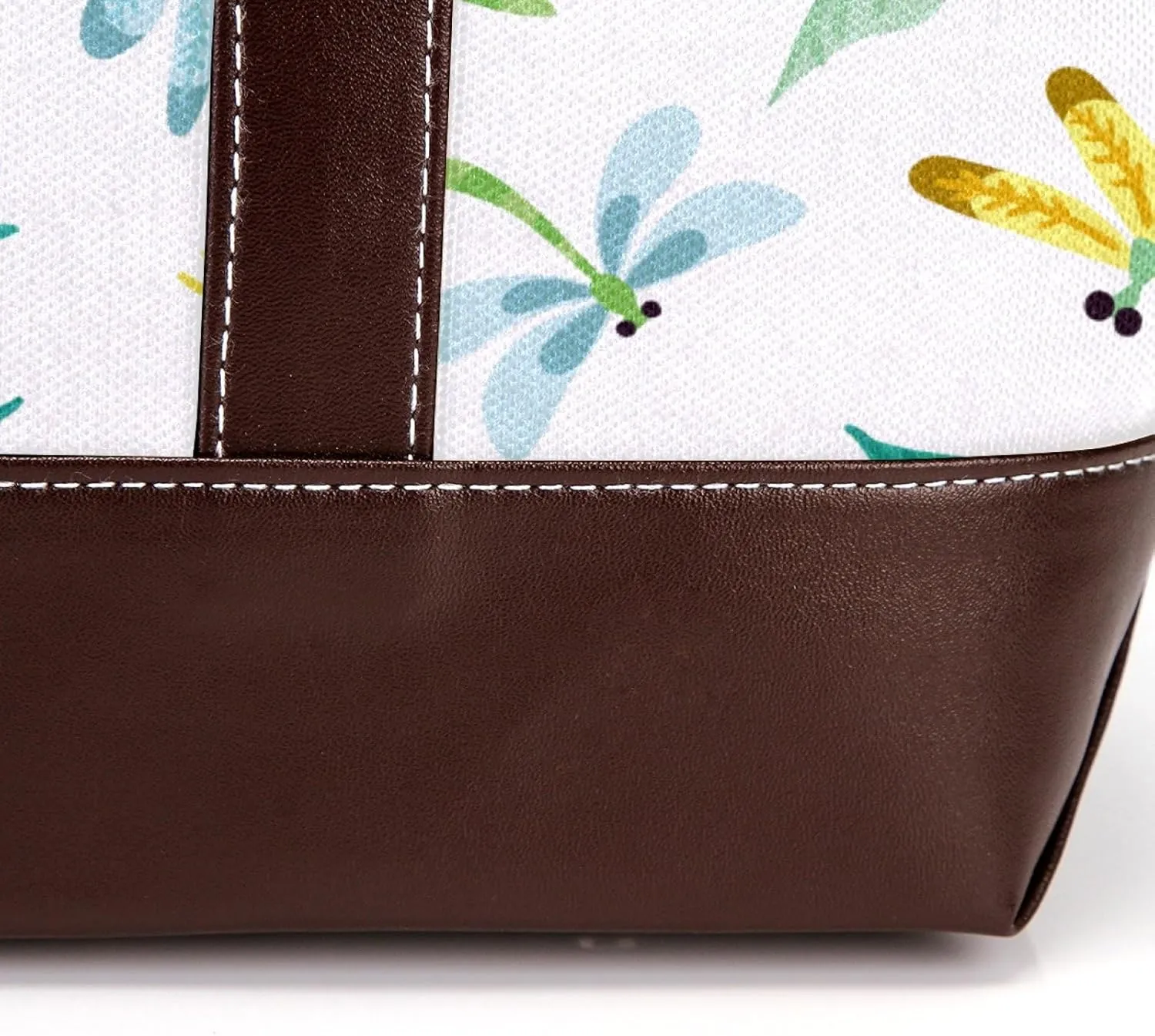 Colorful Dragonfly Shoulder Purses for Women Large Soft Washed Leather Purses and Durable Handbags