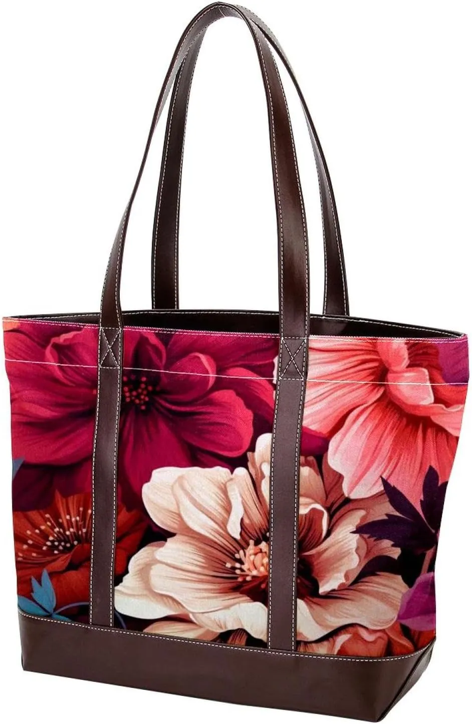 Colorful Petal Flowers-1035 Shoulder Purses for Women Large Soft Washed Leather Purses and Durable Handbags