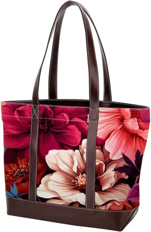 Colorful Petal Flowers-1035 Shoulder Purses for Women Large Soft Washed Leather Purses and Durable Handbags