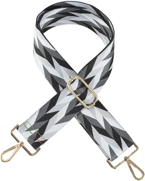 Colorful Plaid Pattern Adjustable Strap for Sling Shoulder Bag Ethic Purse Straps Replacement Crossbody Silver Clasp Style 05