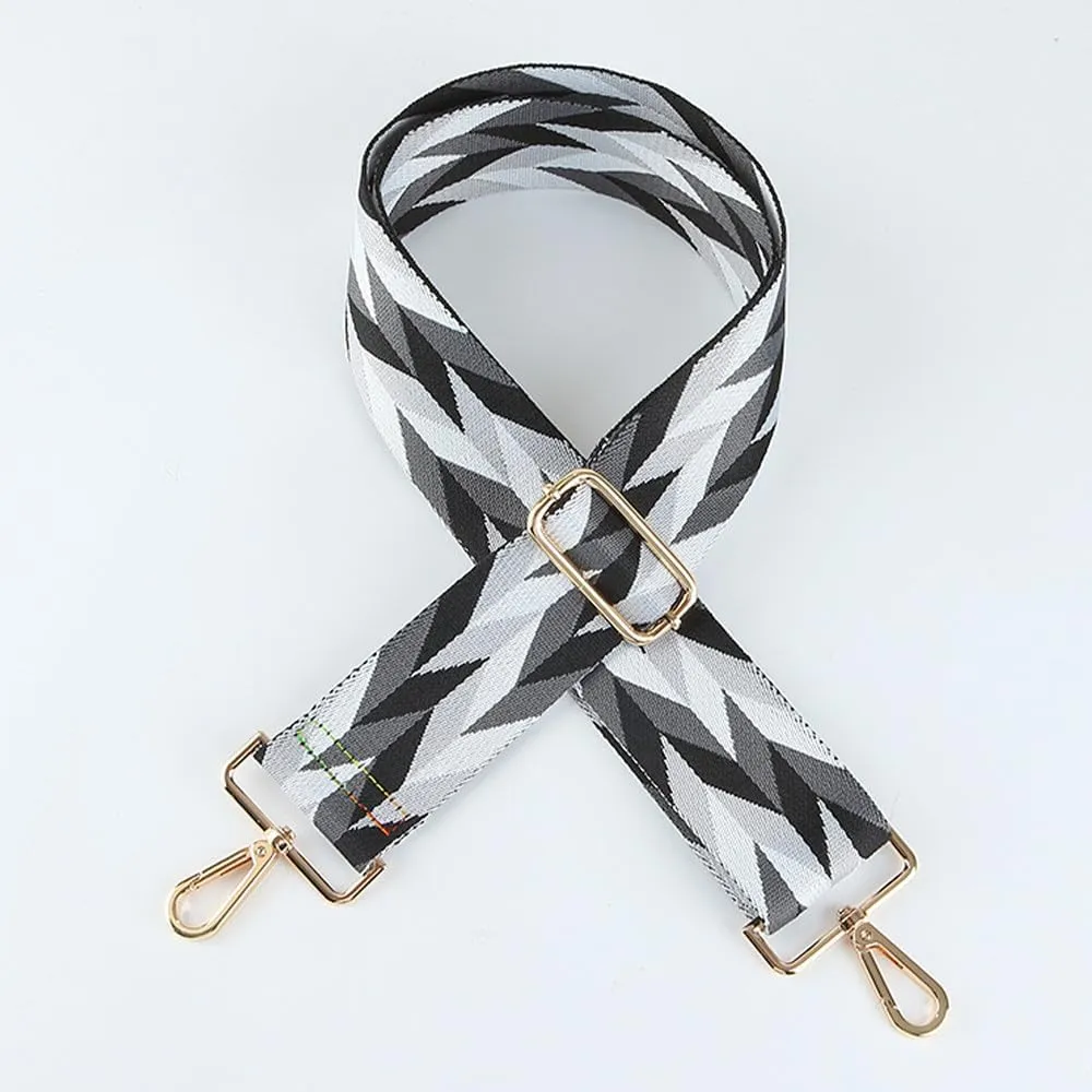 Colorful Plaid Pattern Adjustable Strap for Sling Shoulder Bag Ethic Purse Straps Replacement Crossbody Silver Clasp Style 05