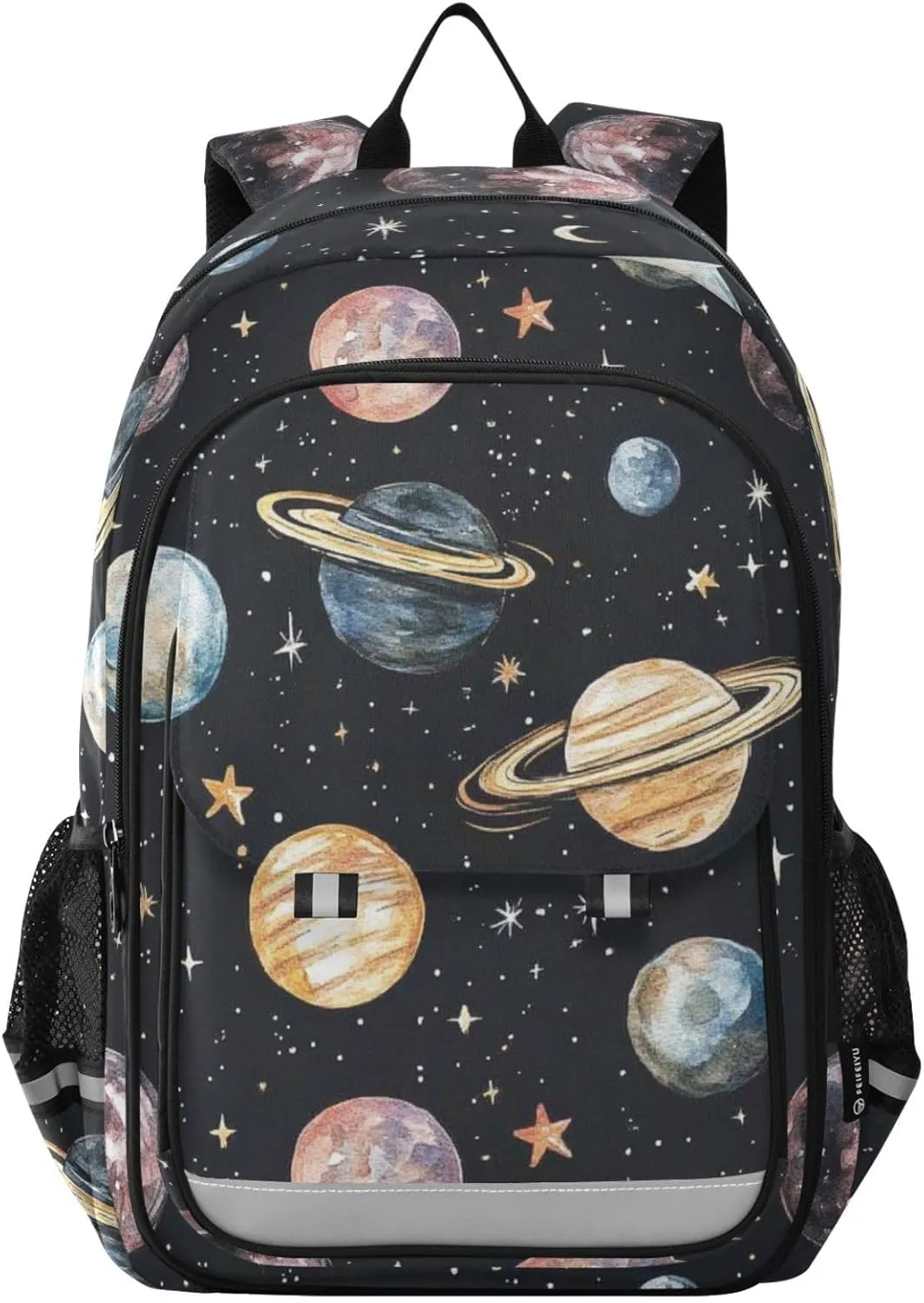 Comets Planets Meteors Backpack for Boys Girls Elementary School Bag Kids Bookbag Travel Rucksack With Reflective Stripes