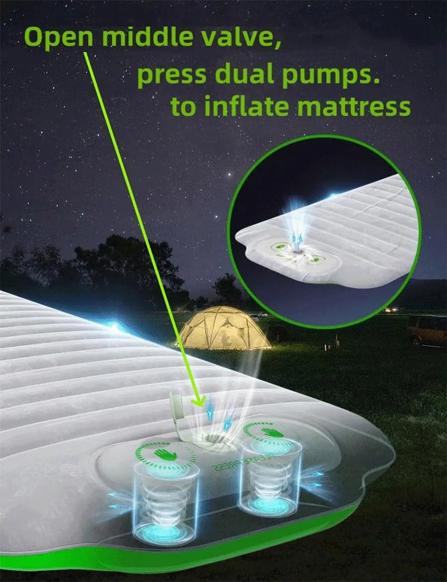 Comfort-Plush Full Size Inflatable Mattress with Built-in Pump - Foldable Luxury Airbed for Camping, Travel & Home Use, Sleeping Bed with Pillow, Perfect for Adults, Kids, Families & Guests!