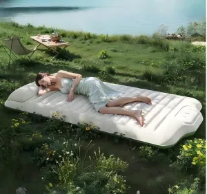 Comfort-Plush Full Size Inflatable Mattress with Built-in Pump - Foldable Luxury Airbed for Camping, Travel & Home Use, Sleeping Bed with Pillow, Perfect for Adults, Kids, Families & Guests!