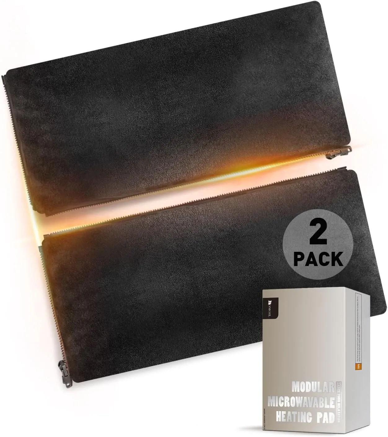 COMOIL Modular Versatile Microwavable Heating Pad with Washable Cover,Customizable Moist Heat Pack for Cramps,Neck Shoulder,Muscle Ache,Transformable Hot Pack, Warm Compress,Unscented，2 Pack