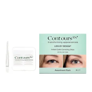 Contours Rx Lids By Design - Medical Grade Eyelid Correcting Strips for Heavy, Hooded, & Droopy Lids - Transparent, Anti-Aging, and Eyelid Lifting Treatment - (4mm - 7mm) Assortment Pack, 80ct