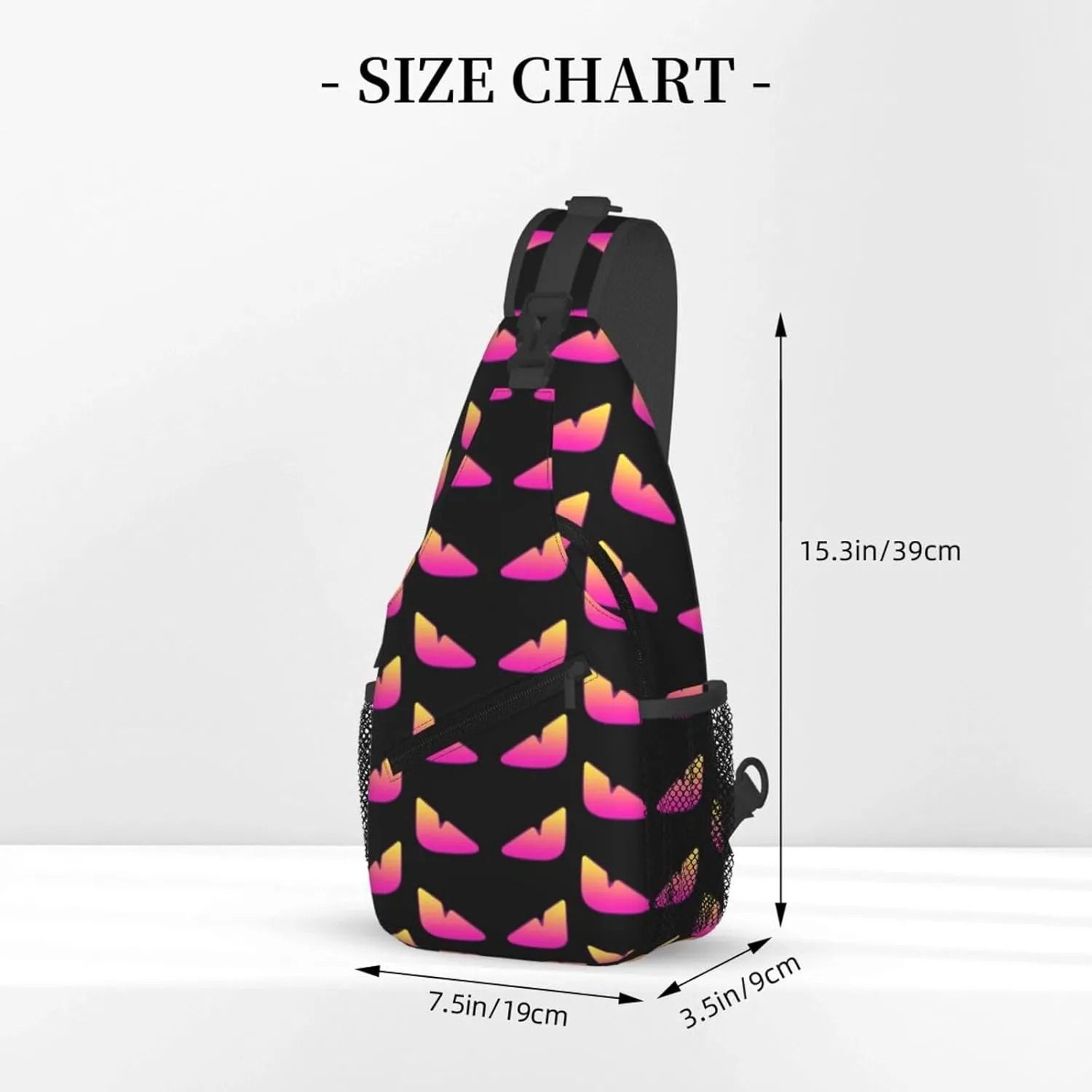 Cool Monsters Eyes Crossbody Bag Cross Chest Bag Adjustable Sling Backpack Sports Gym Shoulder Bags Travel Cycling Daypack Diagonally Casual Rucksack