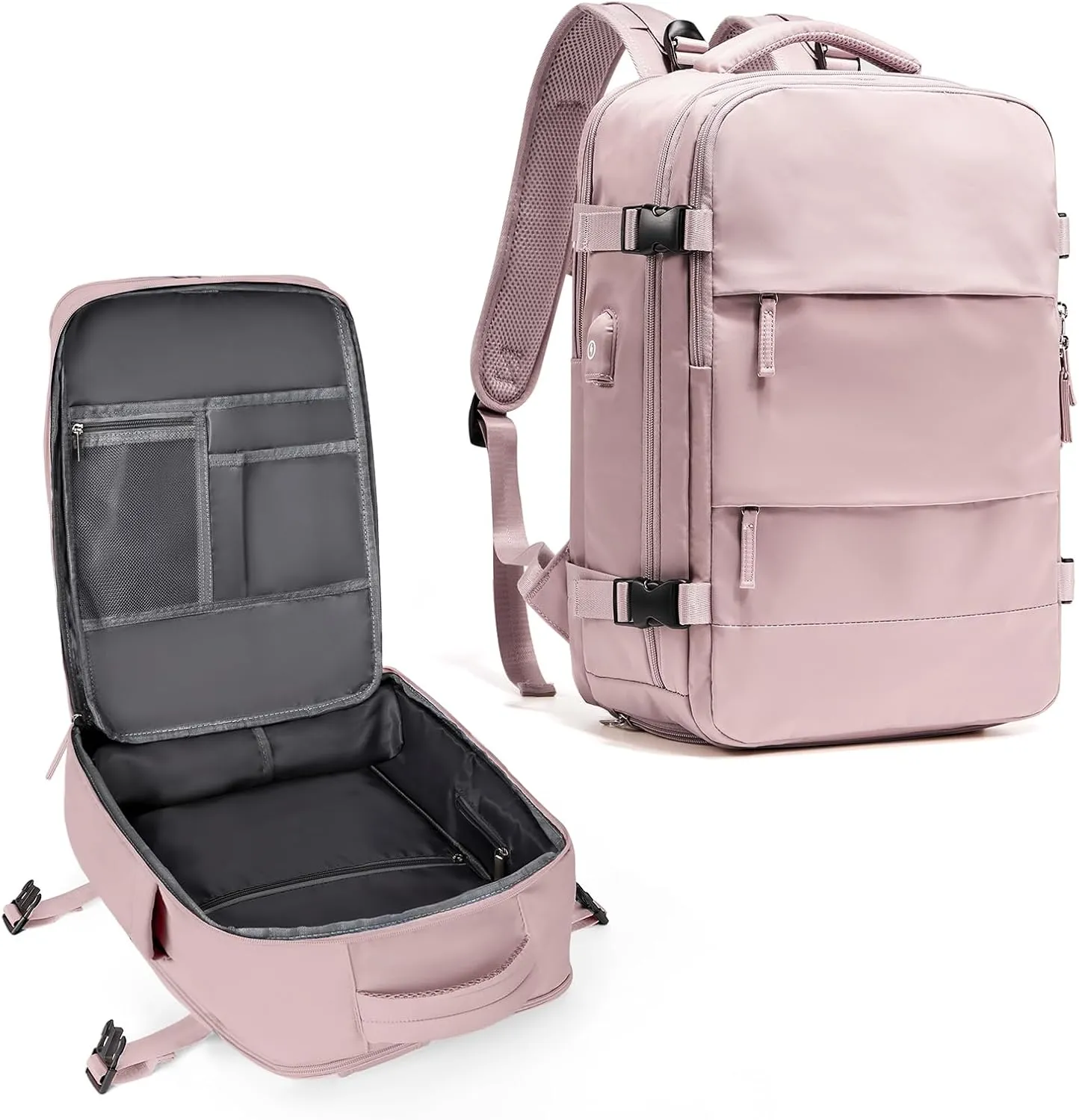 coowoz Large Travel Backpack For Women Men,Carry On Backpack,Hiking Backpack Waterproof Outdoor Sports Rucksack Casual Daypack travel essentials（Pink Purple）